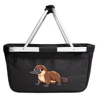 Einkaufskorb faltbar Schnabeltier Comic 20 Liter Black