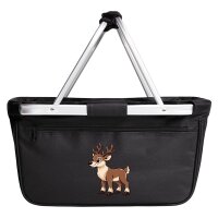 Einkaufskorb faltbar Rentier Comic 20 Liter Black