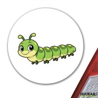 Aufkleber Raupe Comic 10cm rund