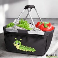 Einkaufskorb faltbar Raupe Comic 20 Liter Black