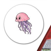Aufkleber Qualle Comic 10cm rund