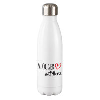 Trinkflasche Vlogger mit Herz, 500 ml