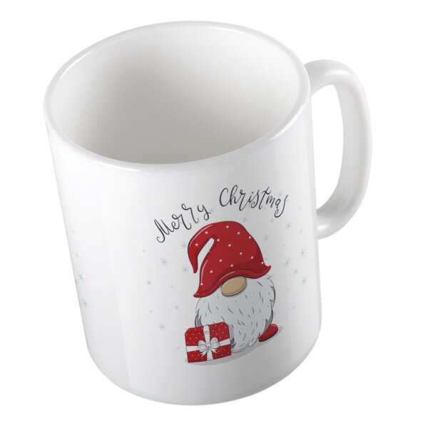Kaffeetasse Merry Christmas Wichtel Weiß 330ml