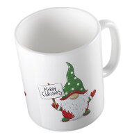 Kaffeetasse Wichtel Merry Christmas Weiß 330ml