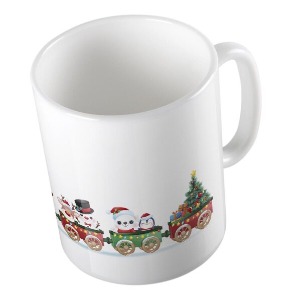 Kaffeetasse Weihnachtszug Weiß 330ml
