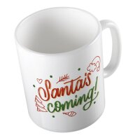 Kaffeetasse Santa is Coming Weiß 330ml