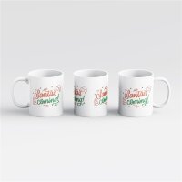 Kaffeetasse Santa is Coming Weiß 330ml