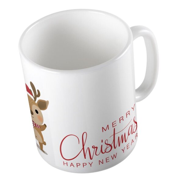 Kaffeetasse Merry Christmas Weihnachtsmann Weiß 330ml