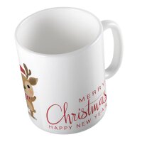 Kaffeetasse Merry Christmas Weihnachtsmann Weiß 330ml