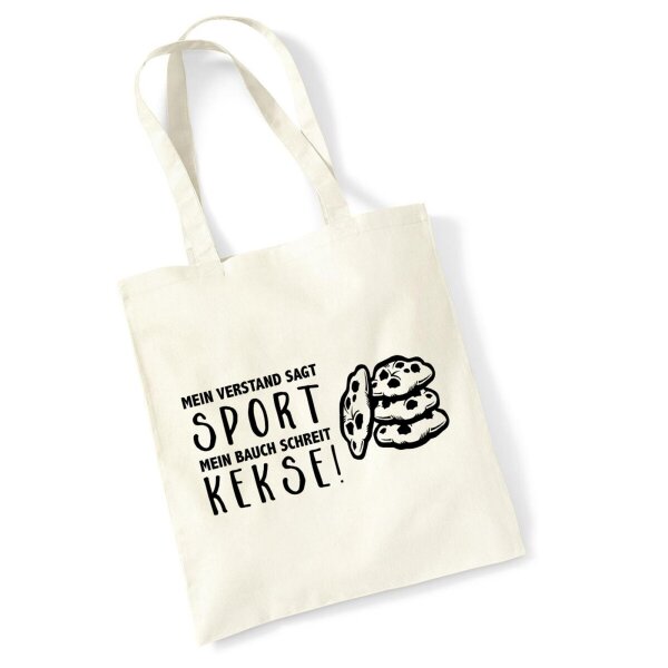 Jutebeutel Verstand Sport Bauch Kekse 10 Liter