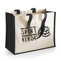 Jutetasche Verstand Sport Bauch Kekse Black 21 Liter