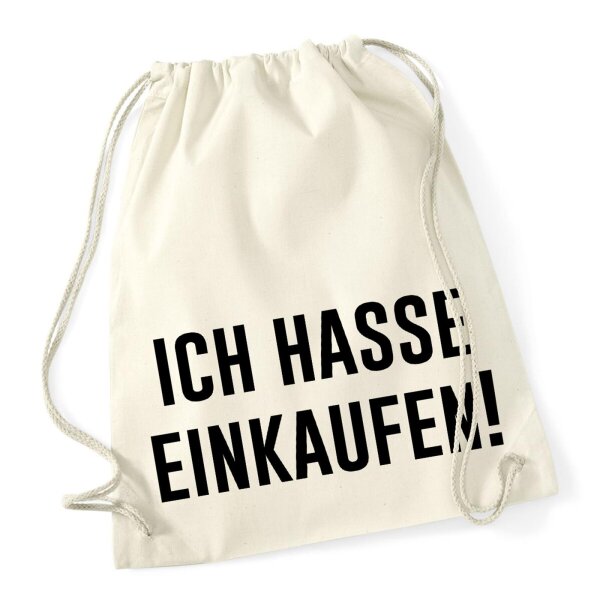 Turnbeutel Ich hasse Einkaufen 12 Liter