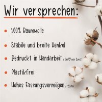 Jutetasche Ich hasse Einkaufen Black 21 Liter