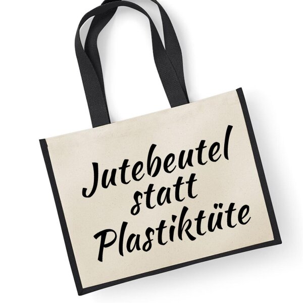 Jutetasche statt Plastiktüte Black 21 Liter