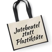 Jutetasche statt Plastiktüte Black 21 Liter