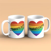 Kaffeetasse Schaafenstraße Herz Pride Weiß 330ml