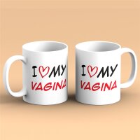 Kaffeetasse I love my Vagina Weiß 330ml