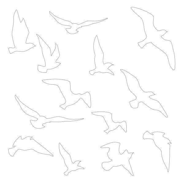 Autoaufkleber 13er Set Vogelschutzaufkleber ca. 18x7cm