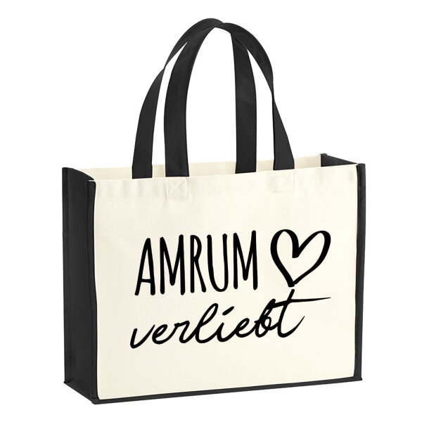 Jutetasche Amrum verliebt 21 Liter Black