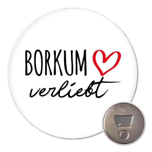 Magnet Borkum verliebt 59mm Kühlschrankmagnet Flaschenöffner