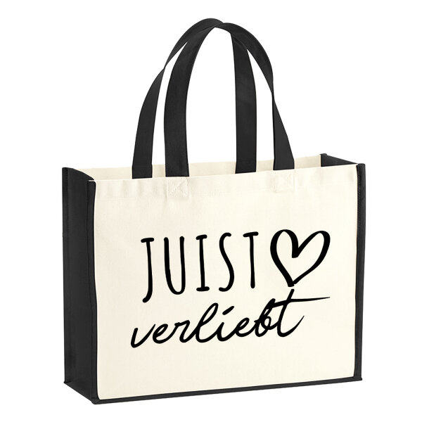 Jutetasche Juist verliebt 21 Liter Black
