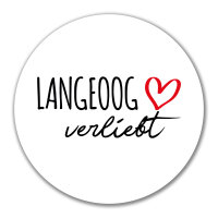Aufkleber Langeoog verliebt 10cm Sticker