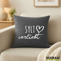 Zierkissenbezug Sylt verliebt 40x40cm Steel Grey