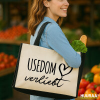 Jutetasche Usedom verliebt 21 Liter Black