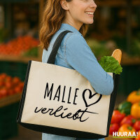 Jutetasche Malle verliebt 21 Liter Black