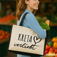 Jutetasche Kreta verliebt 21 Liter Black