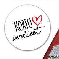 Aufkleber Korfu verliebt 10cm Sticker