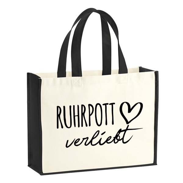 Jutetasche Ruhrpott verliebt 21 Liter Black