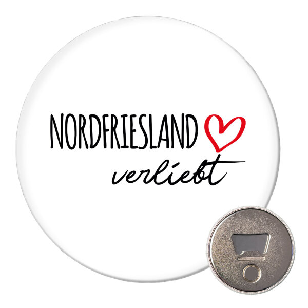Magnet Nordfriesland verliebt 59mm Kühlschrankmagnet Flaschenöffner