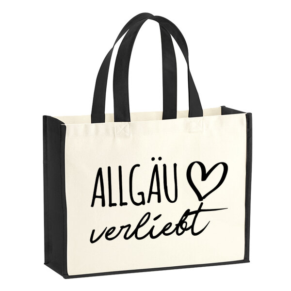 Jutetasche Allgäu verliebt 21 Liter Black