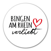 Aufkleber Bingen am Rhein verliebt 10cm rund
