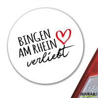 Aufkleber Bingen am Rhein verliebt 10cm rund
