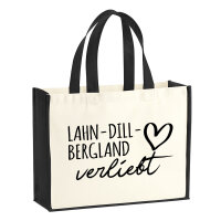Jutetasche Lahn-Dill-Bergland verliebt 21 Liter Black