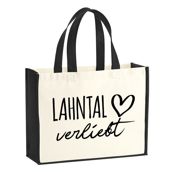 Jutetasche Lahntal verliebt 21 Liter Black
