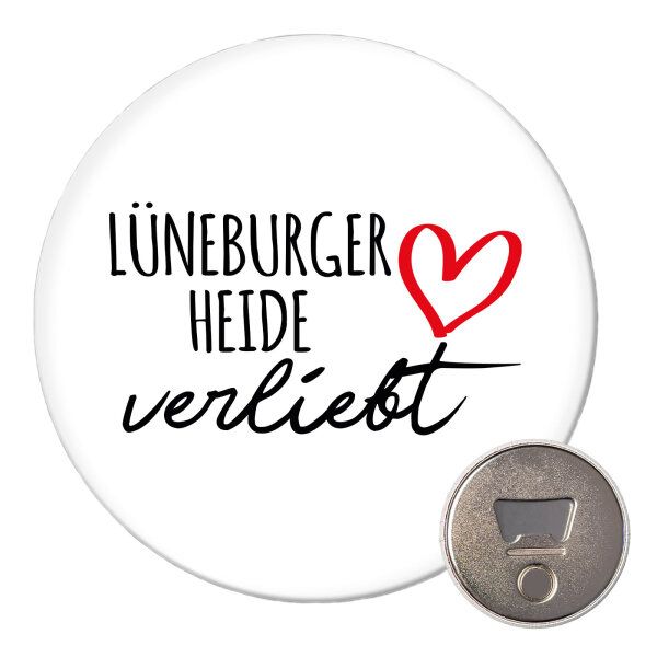 Magnet Lüneburger Heide verliebt 59mm Kühlschrankmagnet Flaschenöffner