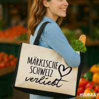 Jutetasche Märkische Schweiz verliebt 21 Liter Black