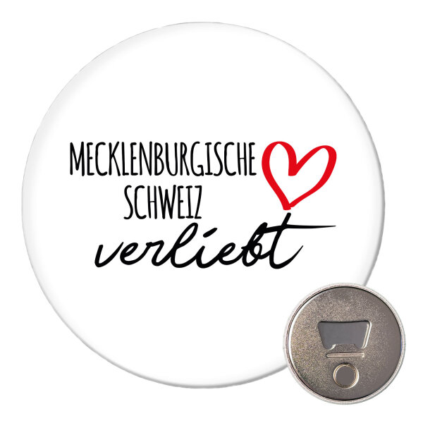 Magnet Mecklenburgische Schweiz verliebt 59mm Kühlschrankmagnet Flaschenöffner