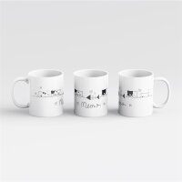 Kaffeetasse Meow Katzen Kitten Weiß 330ml