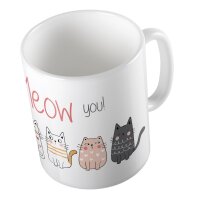 Kaffeetasse I really Meow you Katzen Weiß 330ml