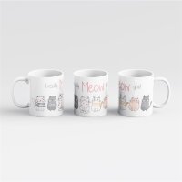 Kaffeetasse I really Meow you Katzen Weiß 330ml