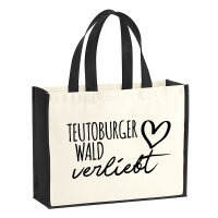Jutetasche Teutoburger Wald verliebt 21 Liter Black