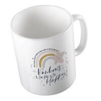 Kaffeetasse Rainbow make me Happy Weiß 330ml