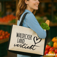 Jutetasche Waldecker Land verliebt 21 Liter Black