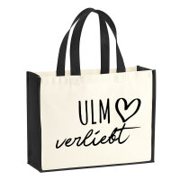 Jutetasche Ulm verliebt 21 Liter Black