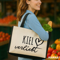 Jutetasche Kiel verliebt 21 Liter Black