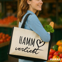 Jutetasche Hamm verliebt 21 Liter Black